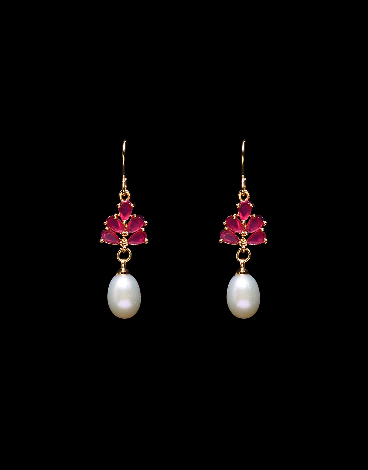Delicate Stone Studded Freshwater Drop Pearl Hanging Earring – Mangatrai  Gems & Jewels Pvt Ltd